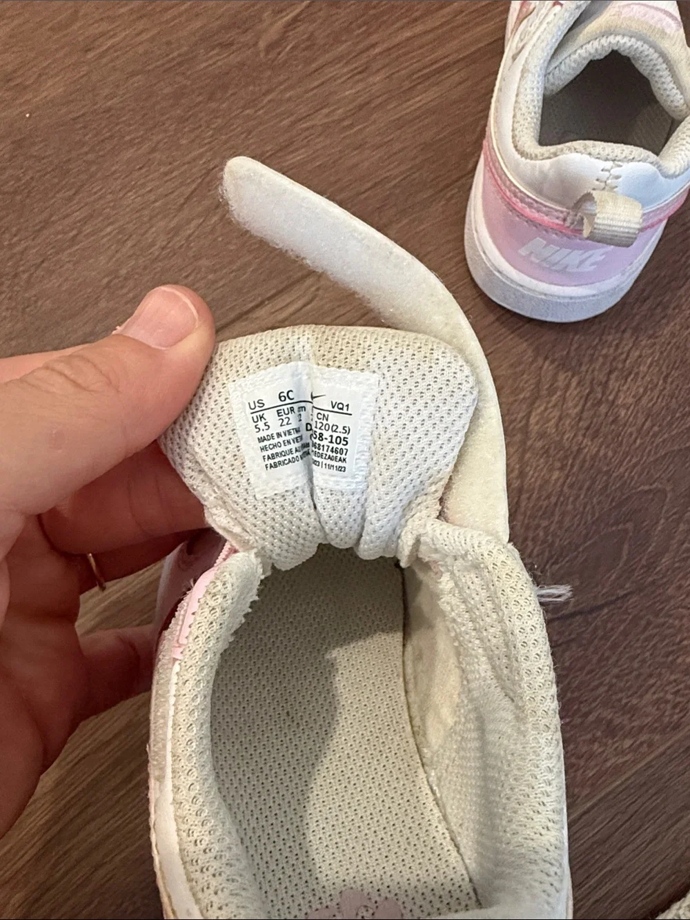 Nike Kids Pink and White Sneakers